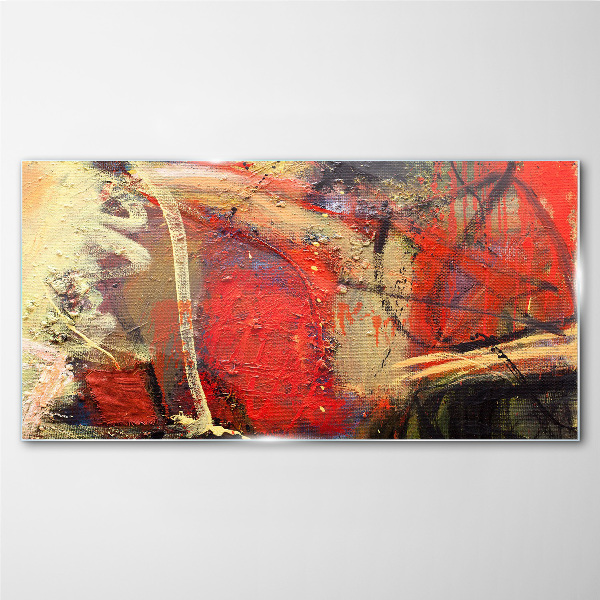 Abstract landscape with intense colors Glass art print
