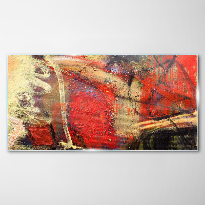 Abstract landscape with intense colors Glass art print