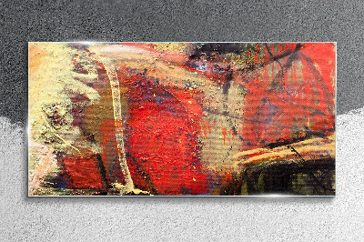 Abstract landscape with intense colors Glass art print