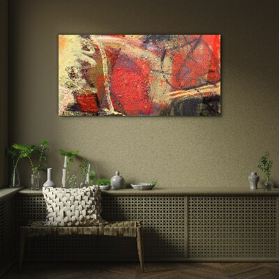 Abstract landscape with intense colors Glass art print