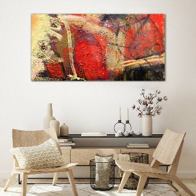 Abstract landscape with intense colors Glass art print
