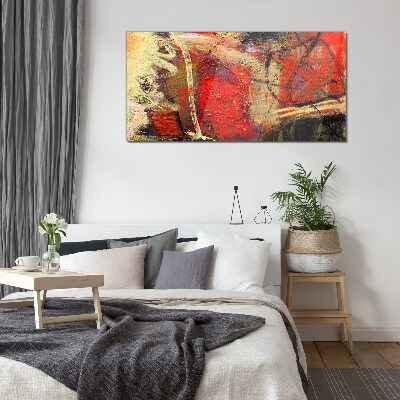 Abstract landscape with intense colors Glass art print