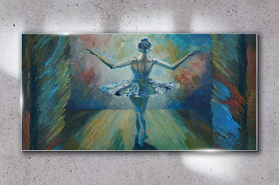 Dancer in a ballet dance Glass art print