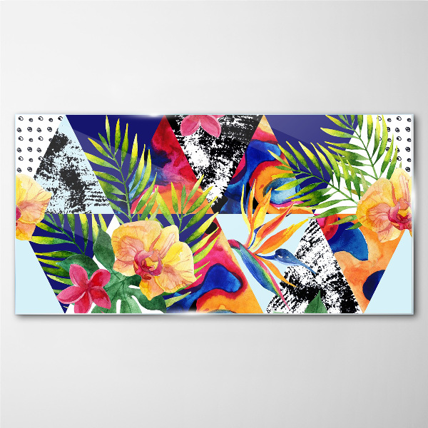 Tropical Mosaic of Colors Glass art print