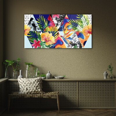 Tropical Mosaic of Colors Glass art print