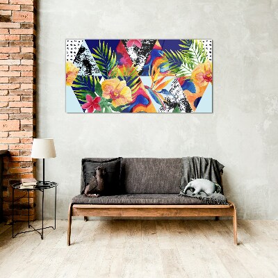 Tropical Mosaic of Colors Glass art print