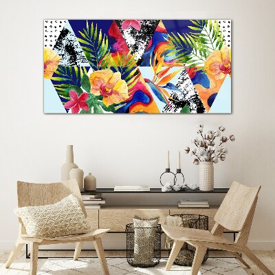 Tropical Mosaic of Colors Glass art print