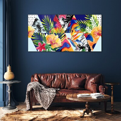 Tropical Mosaic of Colors Glass art print