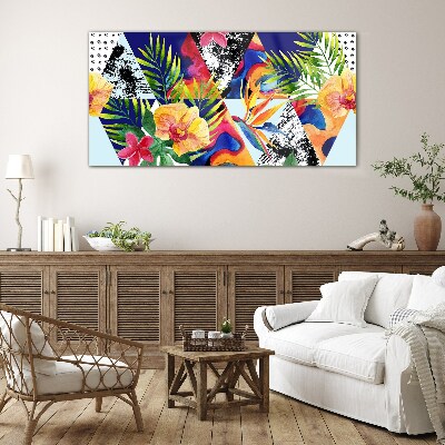 Tropical Mosaic of Colors Glass art print
