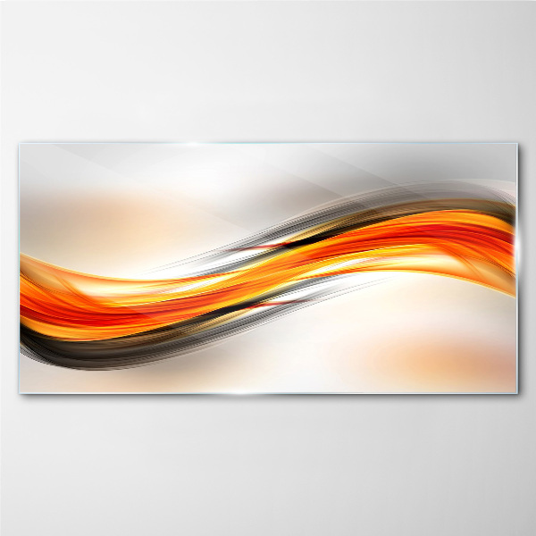 Dynamic color waves Wall art on glass