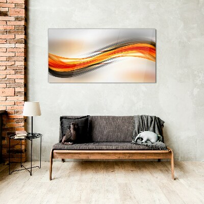 Dynamic color waves Wall art on glass