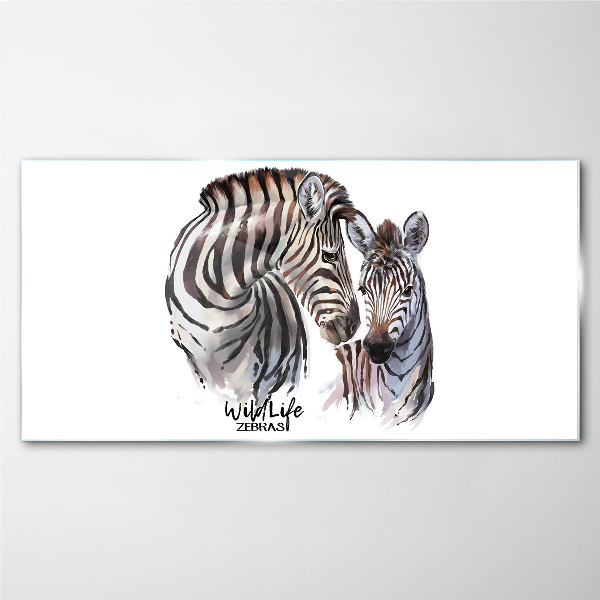 Zebra in the wild Wall art on glass