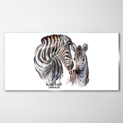 Zebra in the wild Wall art on glass