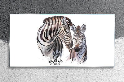 Zebra in the wild Wall art on glass