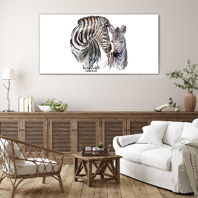 Zebra in the wild Wall art on glass