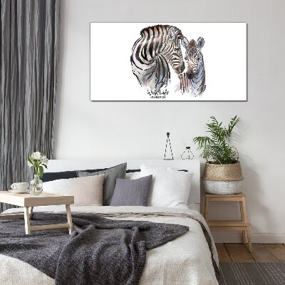 Zebra in the wild Wall art on glass