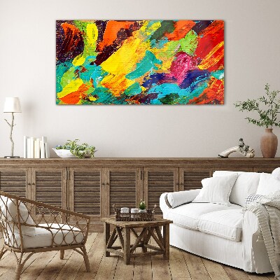 Vivid colors in an abstract dance Glass art print