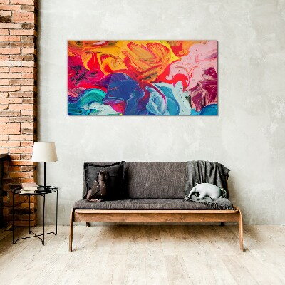 A colorful wave of emotions Wall art on glass