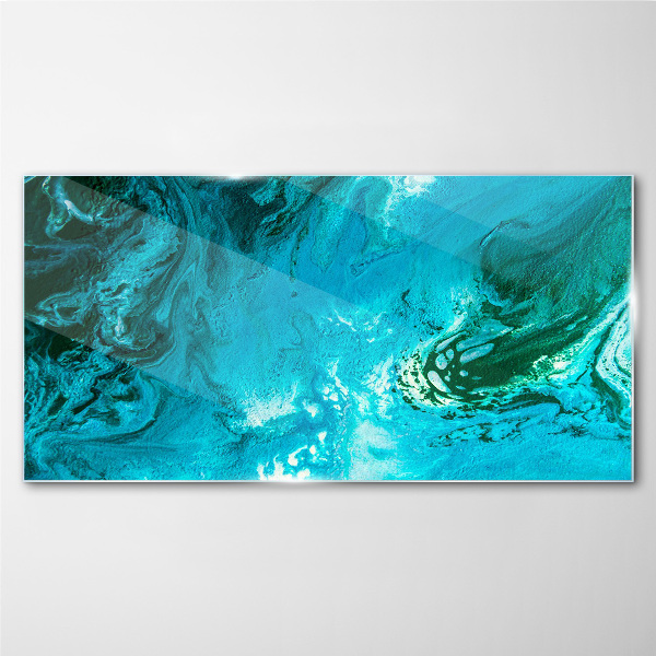 Ocean waves in blue Glass art print