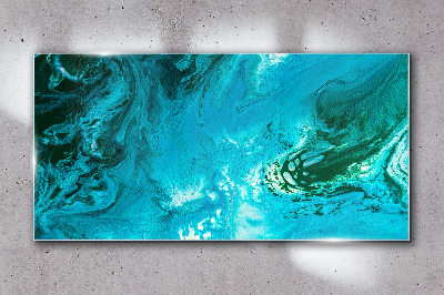 Ocean waves in blue Glass art print