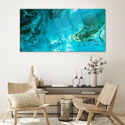 Ocean waves in blue Glass art print