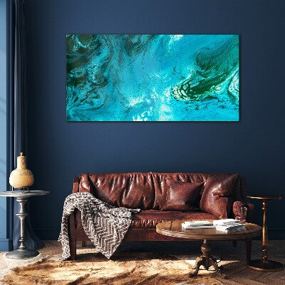 Ocean waves in blue Glass art print