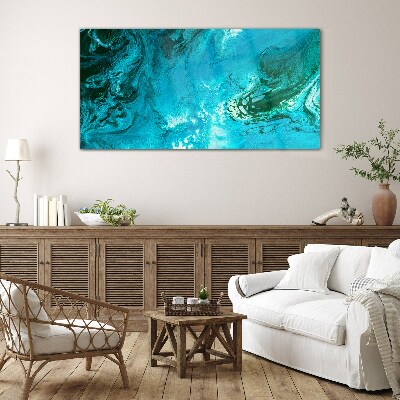 Ocean waves in blue Glass art print