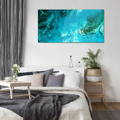 Ocean waves in blue Glass art print