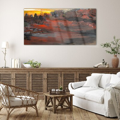 Painting abstraction Glass Wall Art