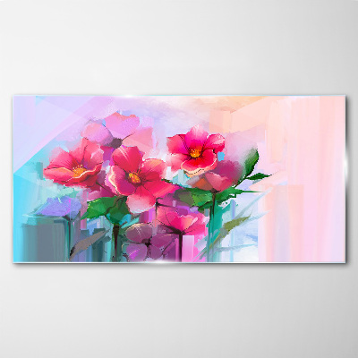 Flower dance in pastel colors Glass art print