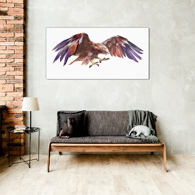 Dynamic flight of the eagle Wall art on glass