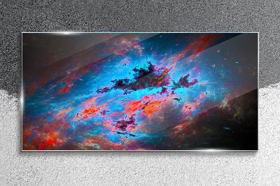 Cosmic dance of colors Glass art print