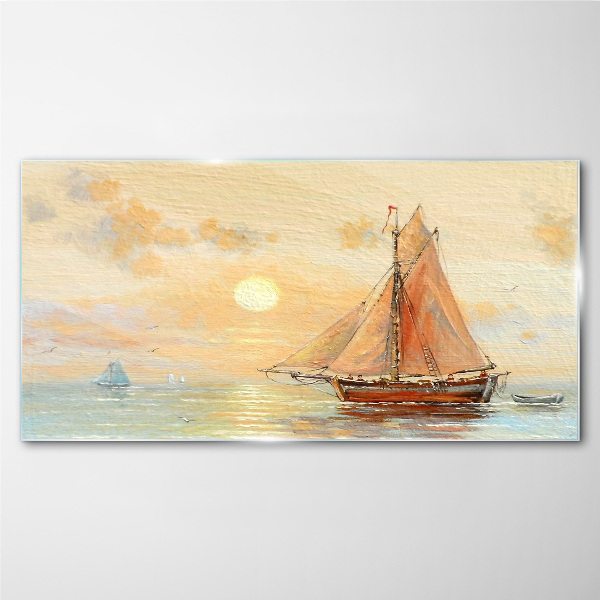 A quiet morning at sea Glass art print