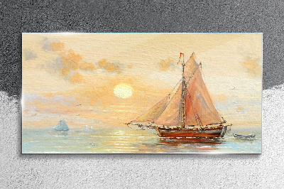 A quiet morning at sea Glass art print