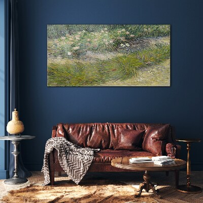 Flowers in the grass Wall art on glass