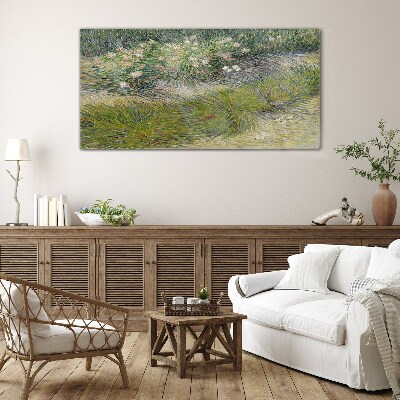 Flowers in the grass Wall art on glass