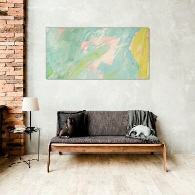 Abstract composition in pastel colors Glass art print