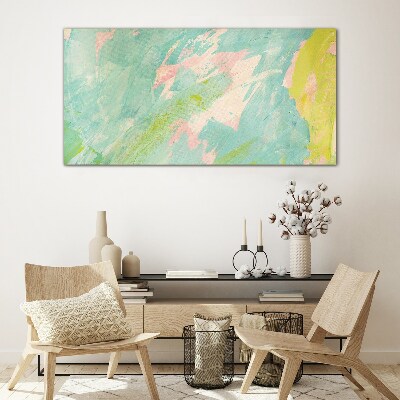 Abstract composition in pastel colors Glass art print
