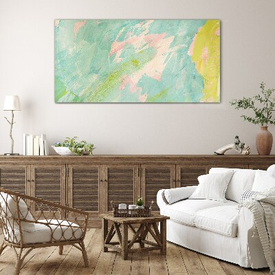 Abstract composition in pastel colors Glass art print