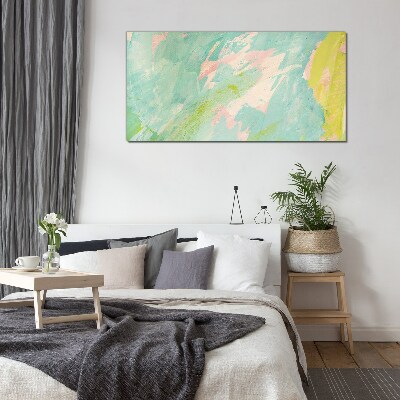 Abstract composition in pastel colors Glass art print
