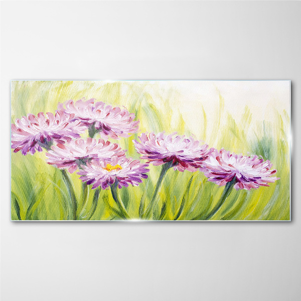 Flowers in a spring meadow Glass art print