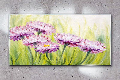 Flowers in a spring meadow Glass art print