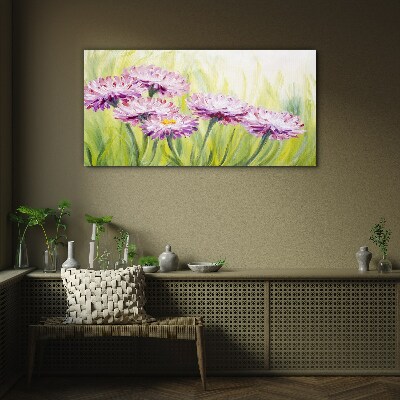 Flowers in a spring meadow Glass art print