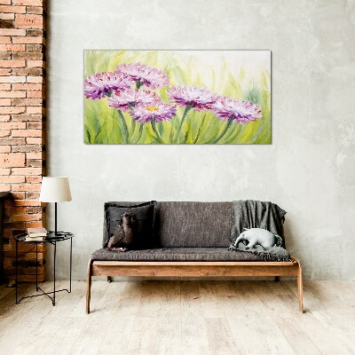 Flowers in a spring meadow Glass art print