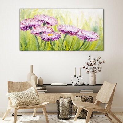 Flowers in a spring meadow Glass art print
