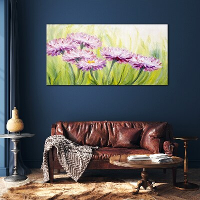 Flowers in a spring meadow Glass art print