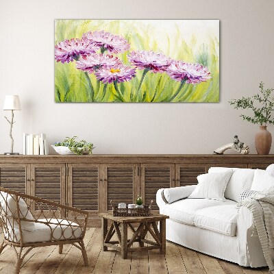 Flowers in a spring meadow Glass art print