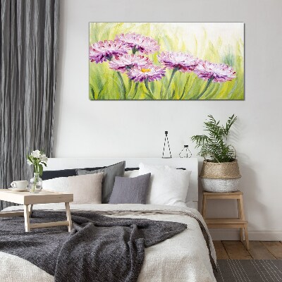 Flowers in a spring meadow Glass art print