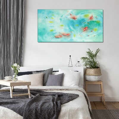 Calm water with fish Wall art on glass