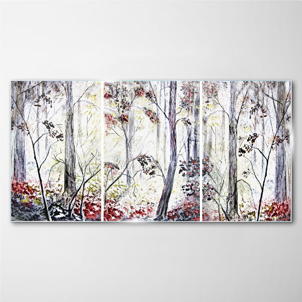 Forest fog Glass art print